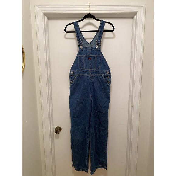 VINTAGE 90s Y2K Union Bay Denim Bib Overalls Blue Jean 100% Cotton Size XS - Picture 2 of 10